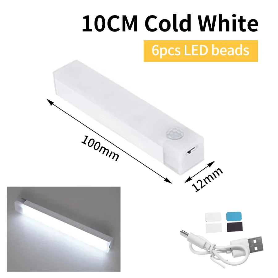 Luz LED com Sensor de Movimento USB Recarregável – Iluminação Sem Fio