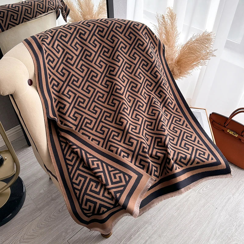 Cachecol Luxo Inverno –  Jacquard, Macio e Quente