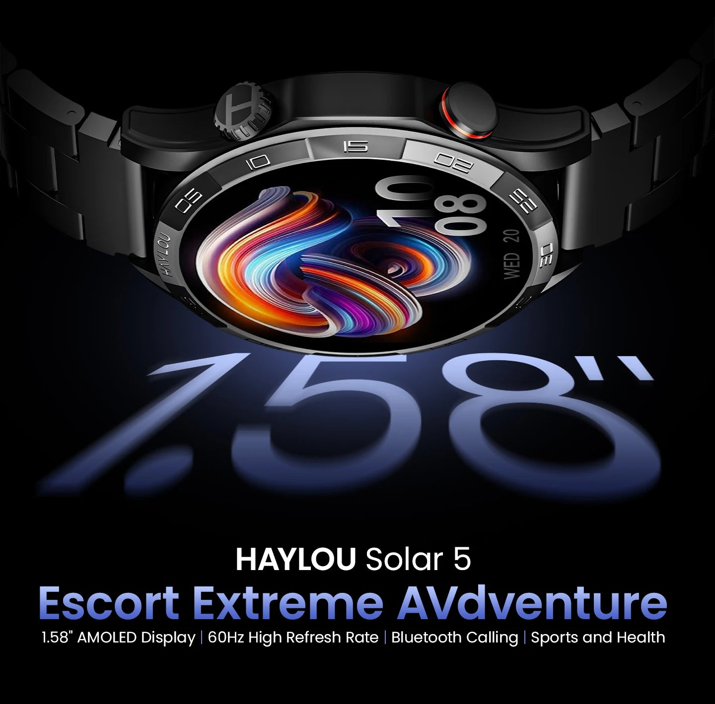 Smartwatch Solar 5 com Chamadas Bluetooth
