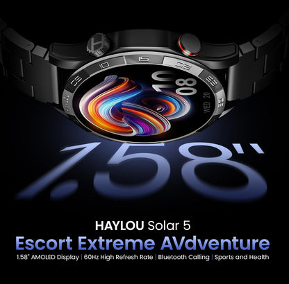Smartwatch Solar 5 com Chamadas Bluetooth