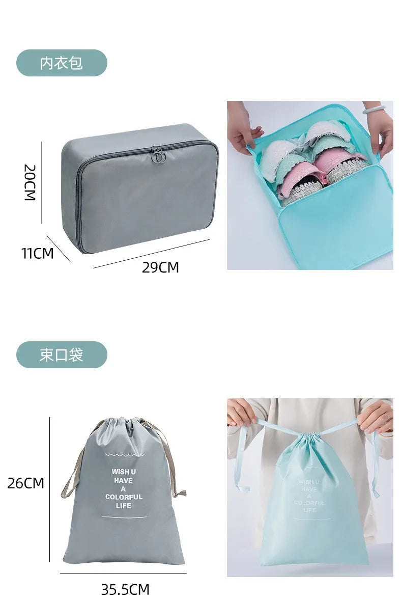 Conjunto de Organizadores de Viagem – 7/8/9/10 Peças, Arrumação para Mala, Bolsas