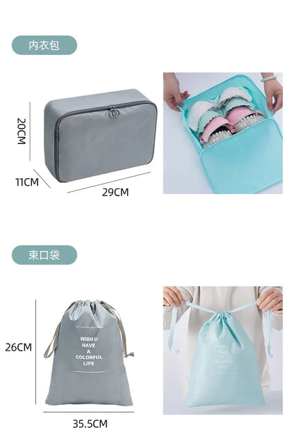 Conjunto de Organizadores de Viagem – 7/8/9/10 Peças, Arrumação para Mala, Bolsas