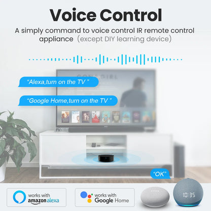 WiFi Smart Remote Control for Smart Home, Compatible with TV, Air Conditioner, Alexa and Google Home