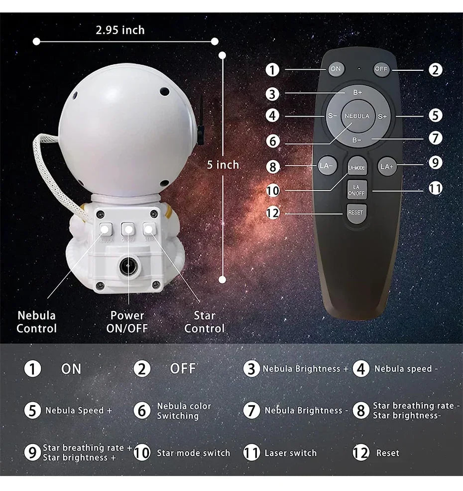 Luminária Projetor Noturna LED  Efeito Céu Estrelado