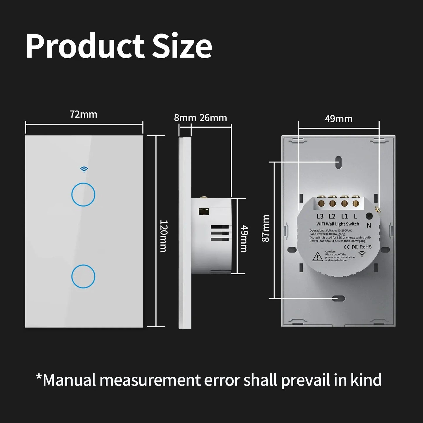 Interruptor de Luz Inteligente com sensor de toque Smart Home