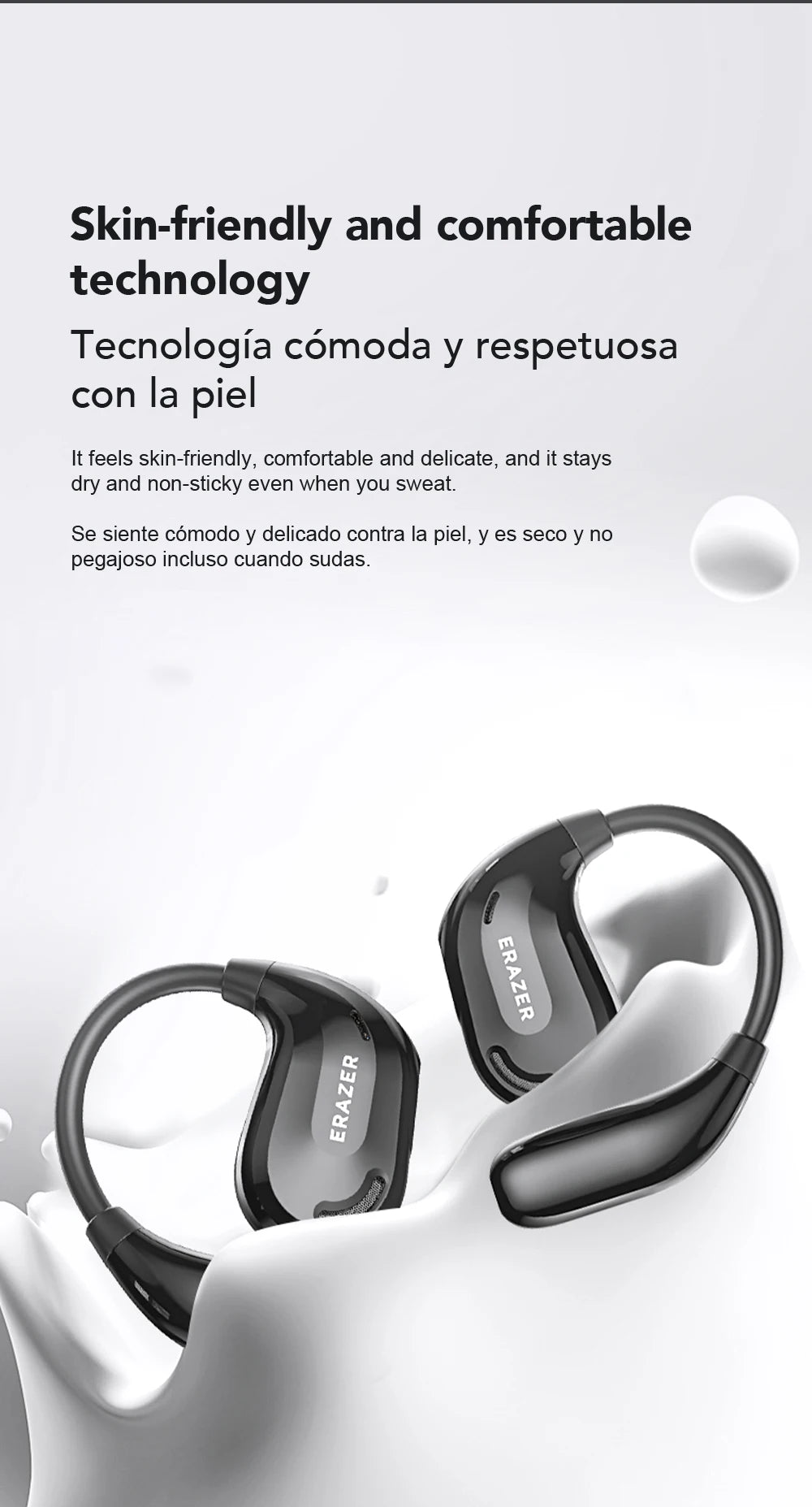 Fones de ouvido AI tradutor sem fio Bluetooth 5.4 135 Idiomas