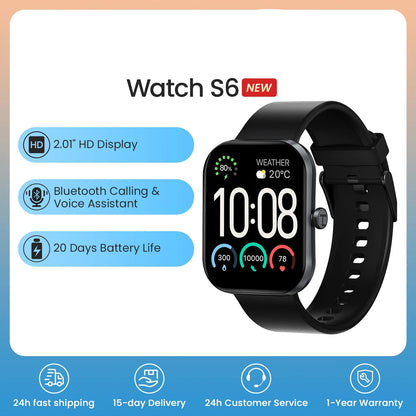Smartwatch S6 Chamadas Bluetooth