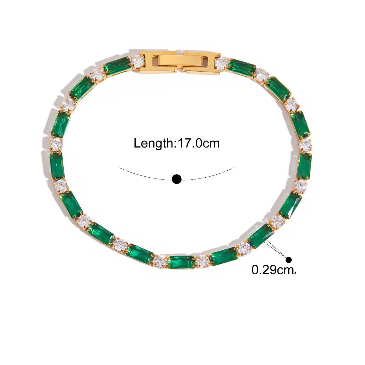 Pulseira com Zircônia Verde