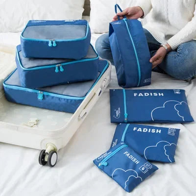 Conjunto de Organizadores de Viagem – 6 ou 7 Peças, Bolsas para Mala, Roupas e Sapatos, Compacto e Portátil