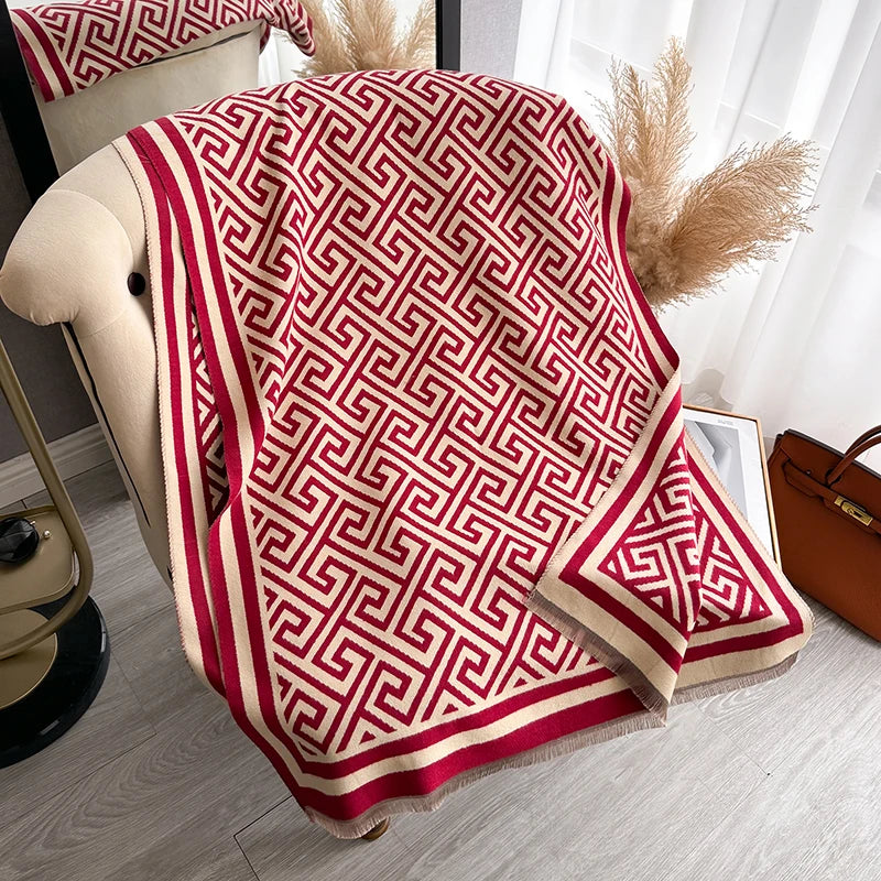 Cachecol Luxo Inverno –  Jacquard, Macio e Quente