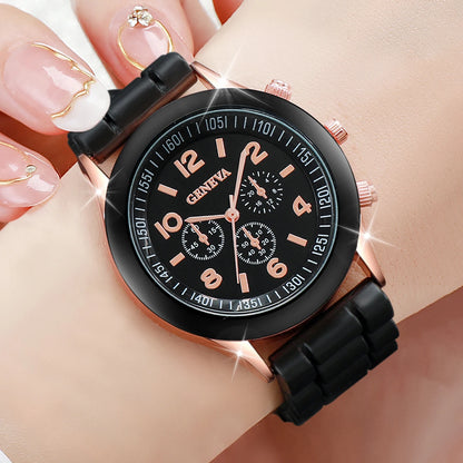 Kit com 4 Relógios Quartz com Pulseira de Silicone
