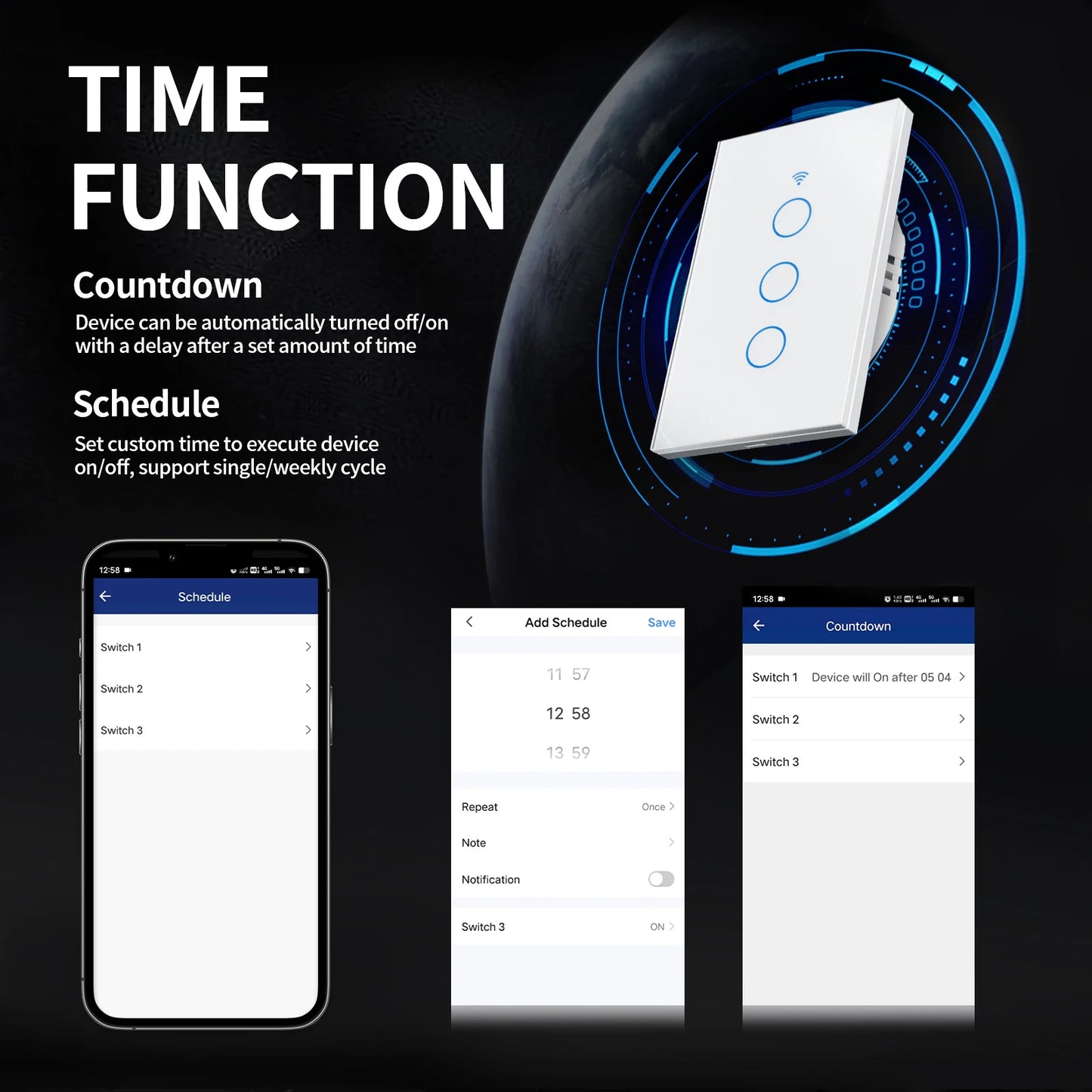 Interruptor de Luz Inteligente com sensor de toque Smart Home