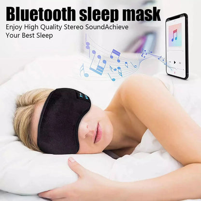 Fones Bluetooth com Faixa de Cabeça – Headset Sem Fio para Esportes, Sono e Música (Máscara de Olhos Integrada)