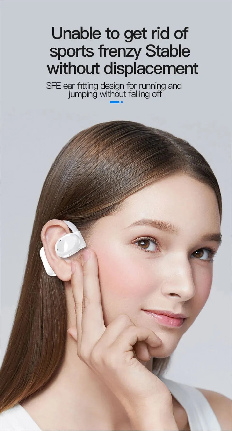 Bone Conduction Headphones Bluetooth Wireless Headphones with Mic Noise Cancelling and Handsfree