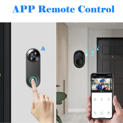 Campainha de Vídeo WiFi Inteligente 1080P Detecção de Movimento