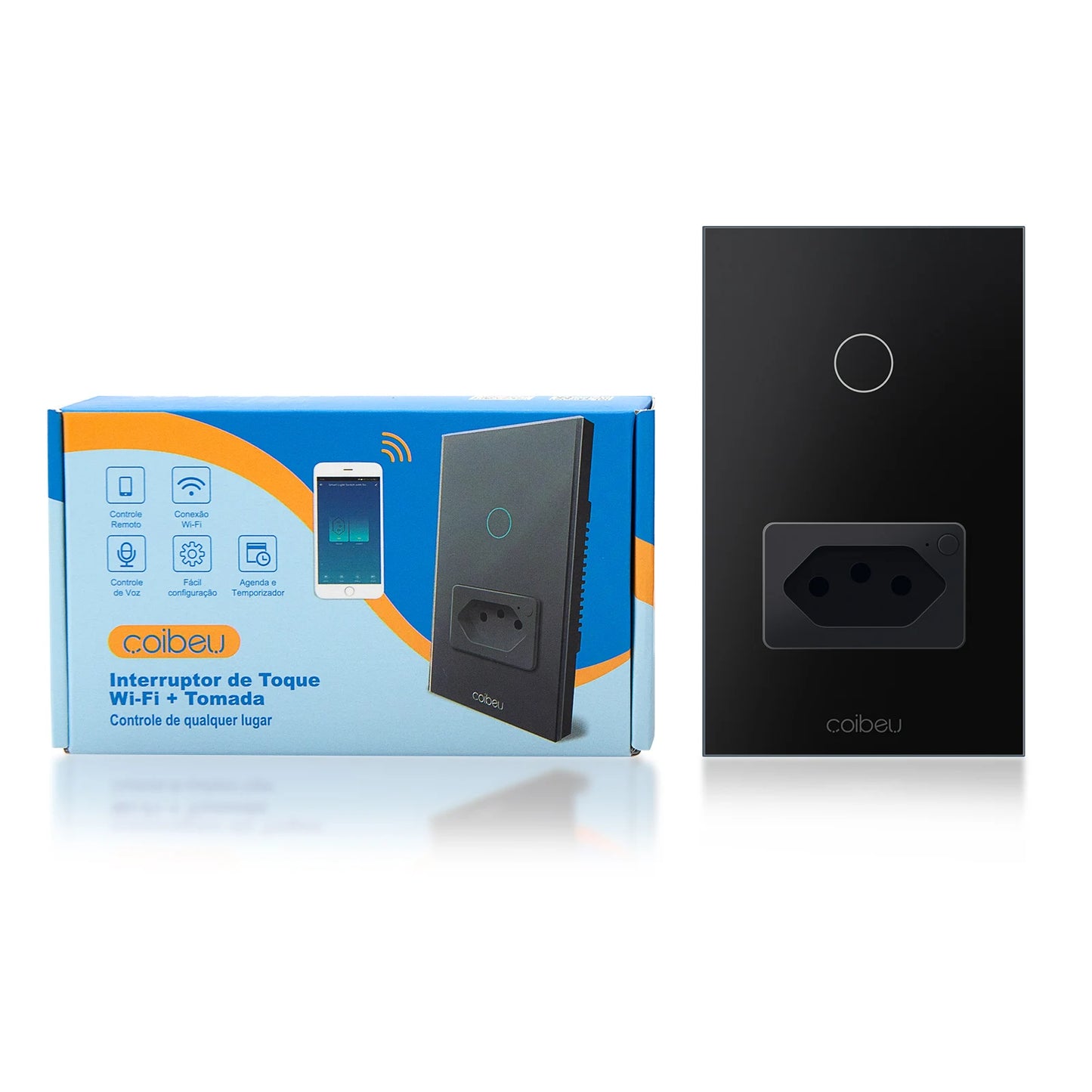 Interruptor Tomada inteligente touch wi fi com Neutro