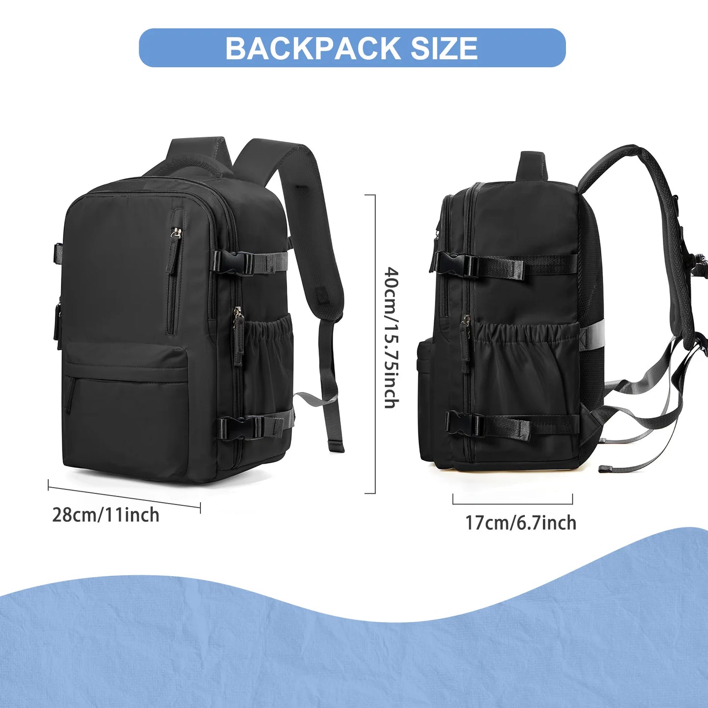 Mochila de Viagem  – 40x30x20cm  Leve, Resistente e com Compartimento para Notebook 15.6