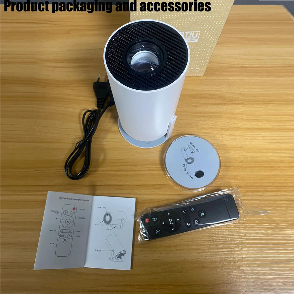 Projetor 4K Portátil  HY300 Plus foco eletrônico remoto  Bluetooth