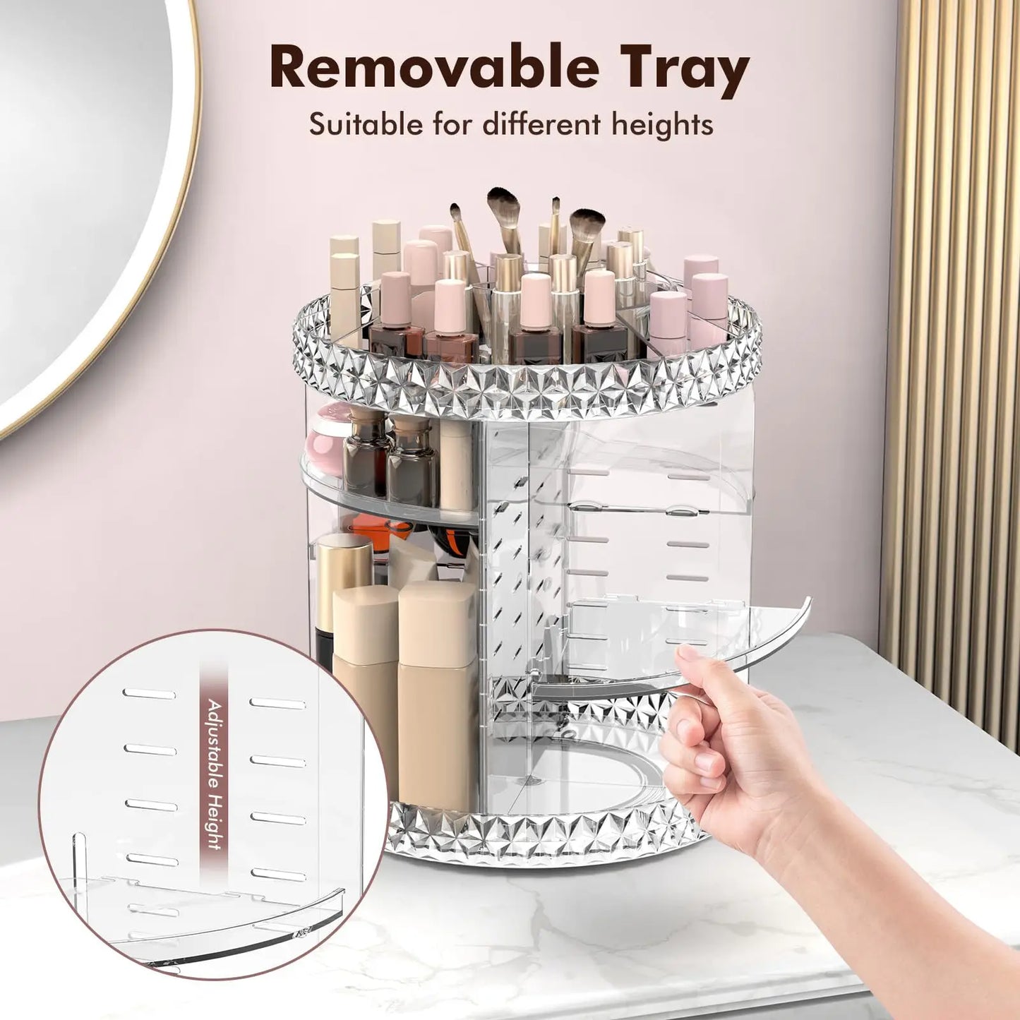 Organizador de Cosméticos Giratório Acrílico