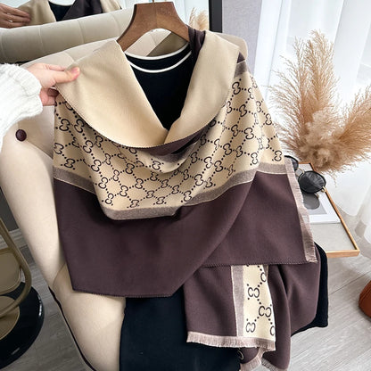 Cachecol Feminino Luxo Inverno – Pashmina  Manta com Toque de Cashmere