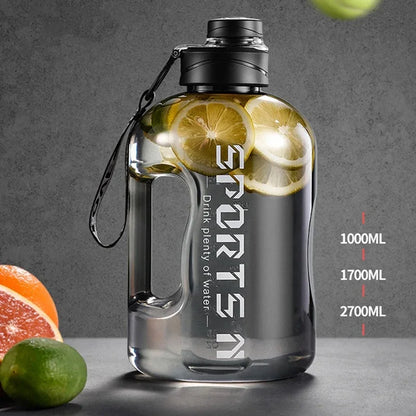 Garrafa de Água Esportiva 1,7L / 2,7L – Grande Capacidade