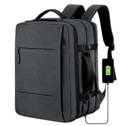 Mochila de Viagem e Trabalho – Impermeável, Expansível, com Porta USB e Compartimento para Notebook 15.6"moch