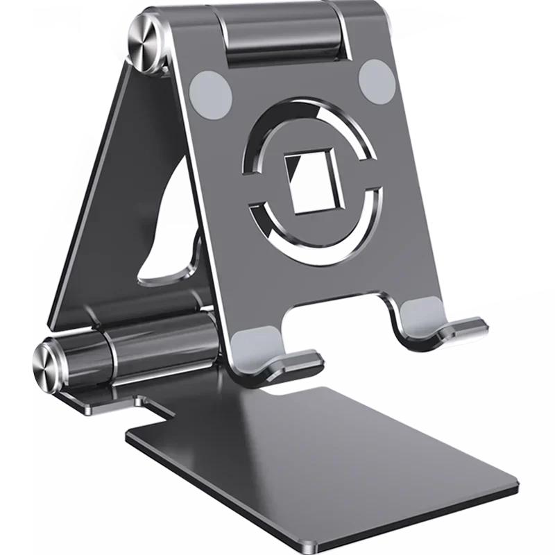 Suporte para Tablet com Rotação 360° – Ajustável, Dobrável e de Alumínio, Compatível com iPad Pro, Air, Mini e Smartphones