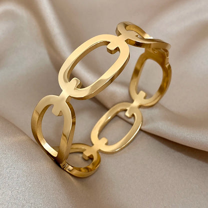 Pulseira Dourada Fivela Circular