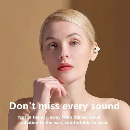 Fones de Ouvido  Condução Óssea Bluetooth com Microfone e Redução de Ruído