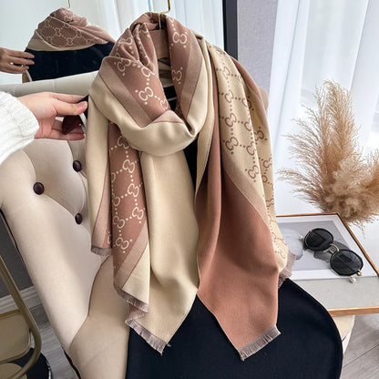 Cachecol Feminino Luxo Inverno – Pashmina  Manta com Toque de Cashmere