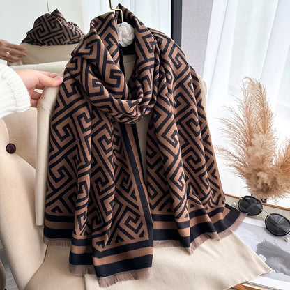 Cachecol Luxo Inverno –  Jacquard, Macio e Quente