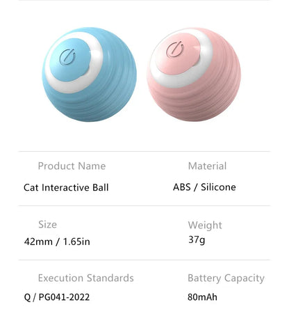 Bola Interativa Inteligente para Gatos – Brinquedo Eletrônico com Rolamento Automático e Efeitos Mágicos
