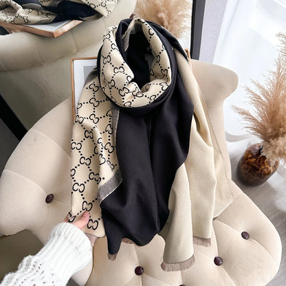 Cachecol Feminino Luxo Inverno – Pashmina  Manta com Toque de Cashmere