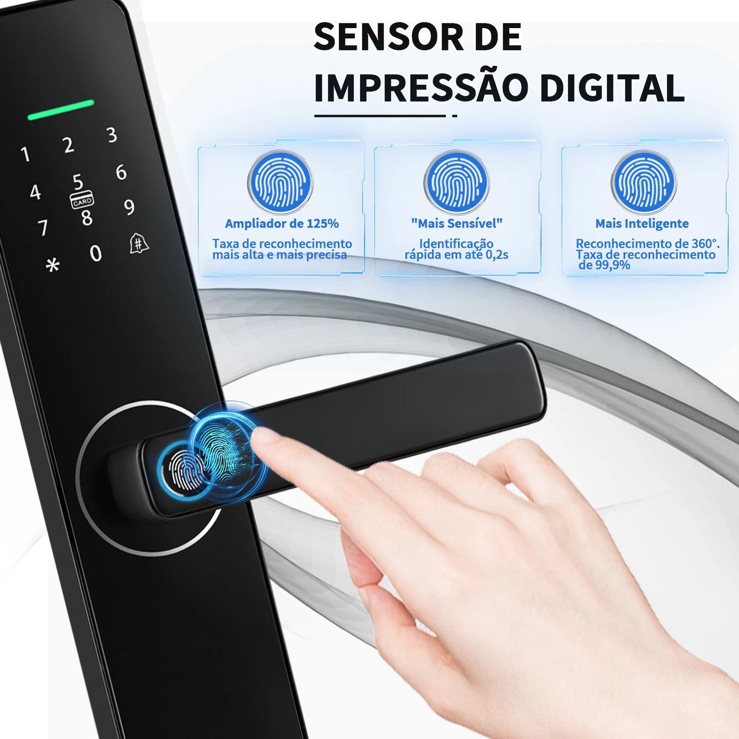Fechadura Digital WIFI Eletrônica desbloqueio remoto impressão digital