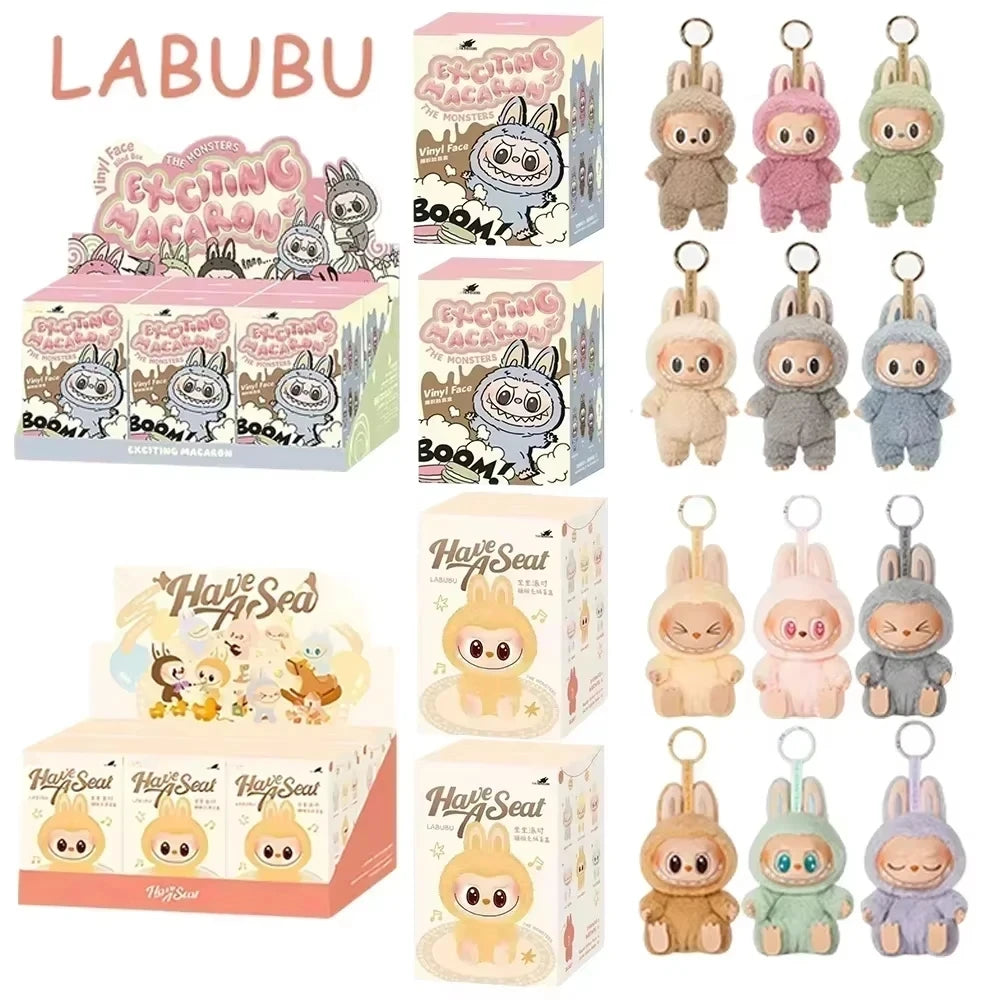 Boneco Labubu Macaron –  Miniatura Decorativa com Chaveiro