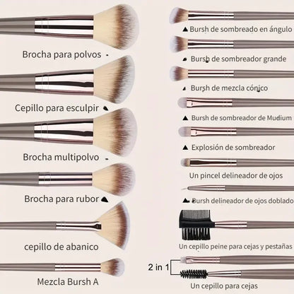 Conjunto Profissional de Pincéis Esponjas de Maquiagem