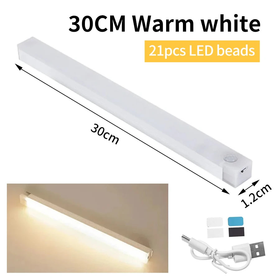 Luz LED com Sensor de Movimento USB Recarregável – Iluminação Sem Fio