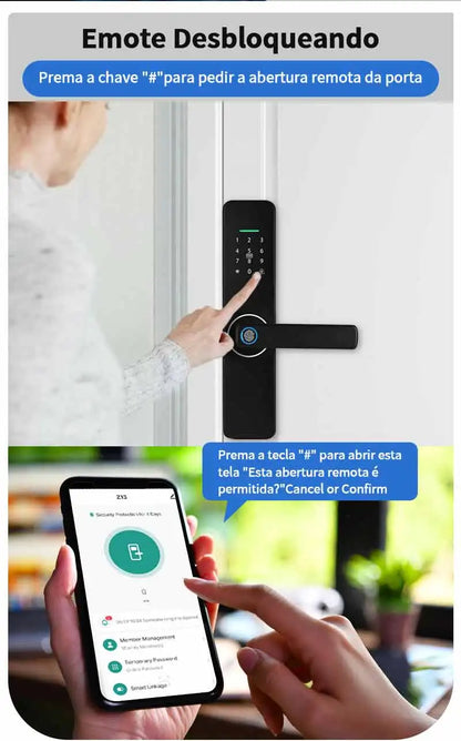 Fechadura Digital WIFI Eletrônica desbloqueio remoto impressão digital