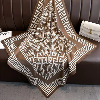 Lenço Feminino Luxo Estampa Elegante – 90x90cm em Cetim