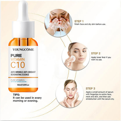 Sérum Facial Vitamina C + Ácido Hialurônico – Clareador e Hidratante