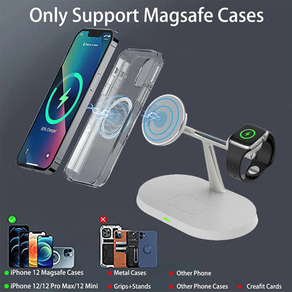 Carregador Sem Fio 3 em 1  Estação de Carregamento para iPhone  Apple Watch e AirPods