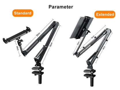 Suporte Giratório para Tablet e Celular – Compatível com Dispositivos de 4'' a 12.9'' | Ajustável com Braço Longo para Cama e Mesa