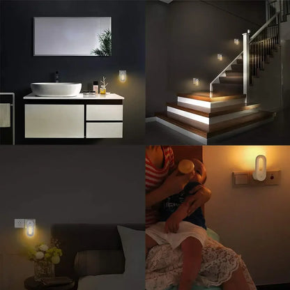 Luz noturna LED com sensor de presença tomada