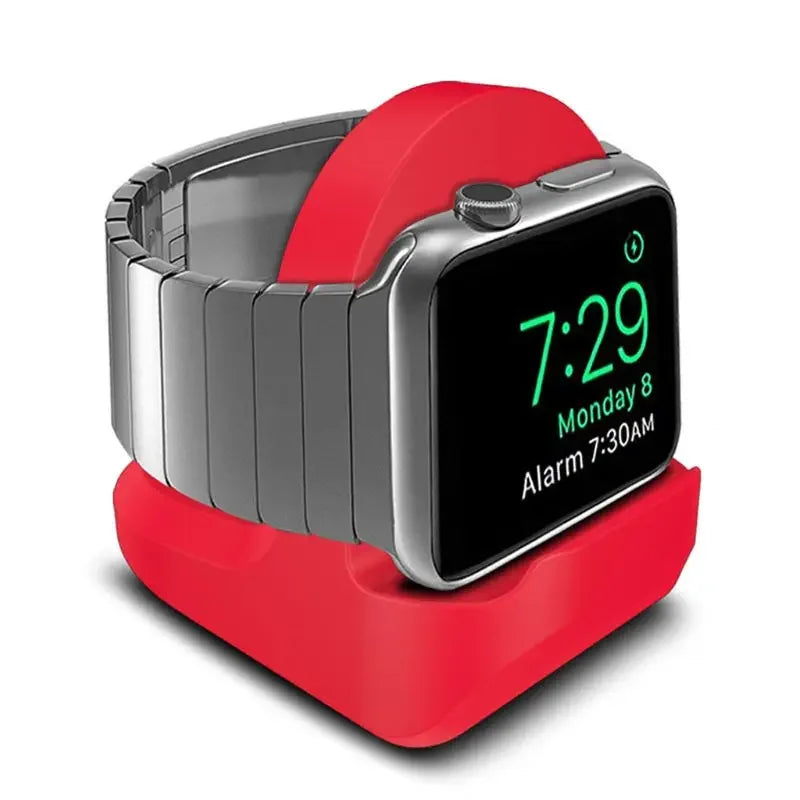 Suporte de Carga em Silicone para Apple Watch – Base Dock Compatível com Séries 1/2/3/4 (38mm, 40mm, 42mm, 44mm