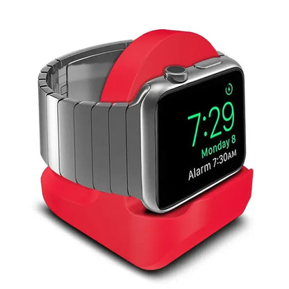 Suporte de Carga em Silicone para Apple Watch – Base Dock Compatível com Séries 1/2/3/4 (38mm, 40mm, 42mm, 44mm