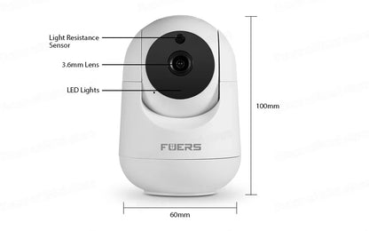 Camera WiFi Inteligente com Suporte Ajustável 4K 8MP  –  Rastreamento AI e Armazenamento de Até 128GB
