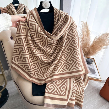 Cachecol Luxo Inverno –  Jacquard, Macio e Quente