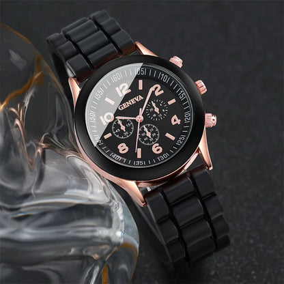 Kit de 2 Relógios Quartz com Pulseira de Silicone