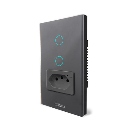 Interruptor Tomada inteligente touch wi fi com Neutro