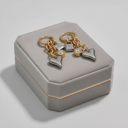 Brinco Coração com Zircônia